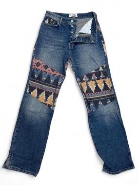 Free People Western Patchwork Jeans
